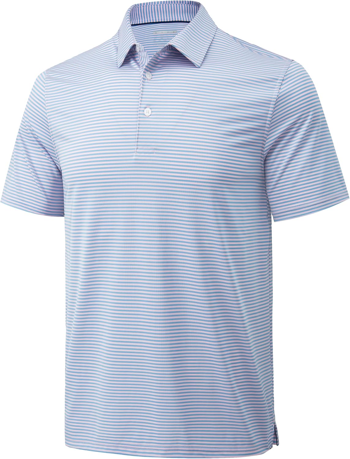 MAGCOMSEN Mens Polo Shirts Short Sleeve Striped Athletic Golf Polos UPF 30+ Dry Fit Casual Performance Collared Shirts