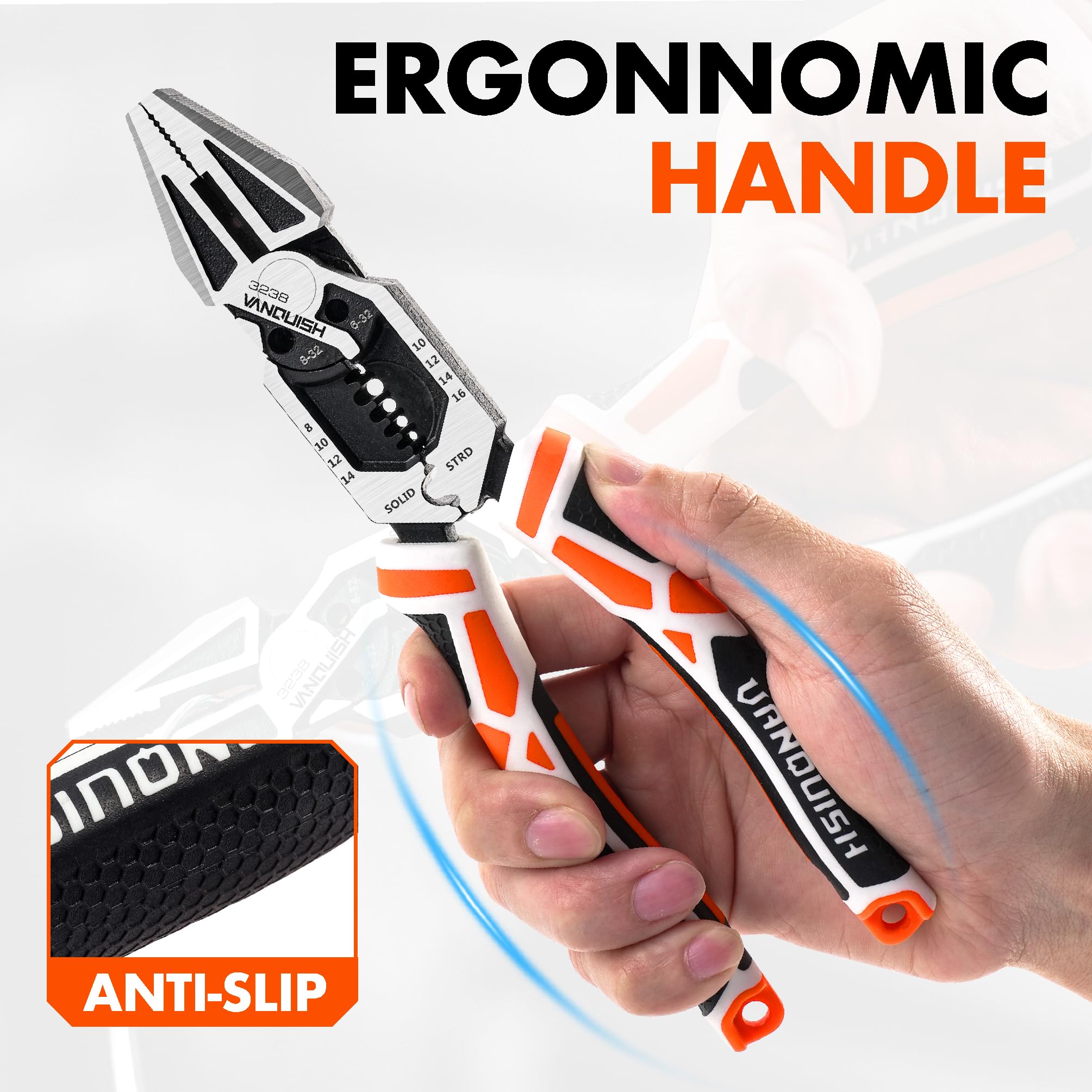 Vanquish 8-in-1 Pliers - Wire Cutter & Stripper -6