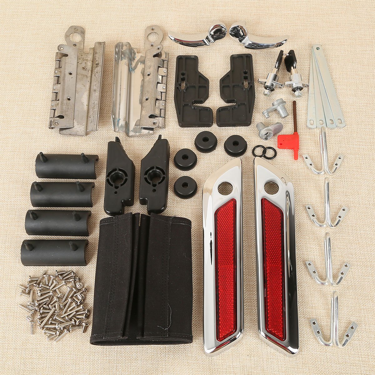 XFMT Complete One Touch Latch Saddlebags Lids Hardware Cover Compatible with Harley Touring FLT, FLHT, FLHTCU, FLHRC, Road King, Street Glide, Electra Glide, Ultra-Classic 2014-2024