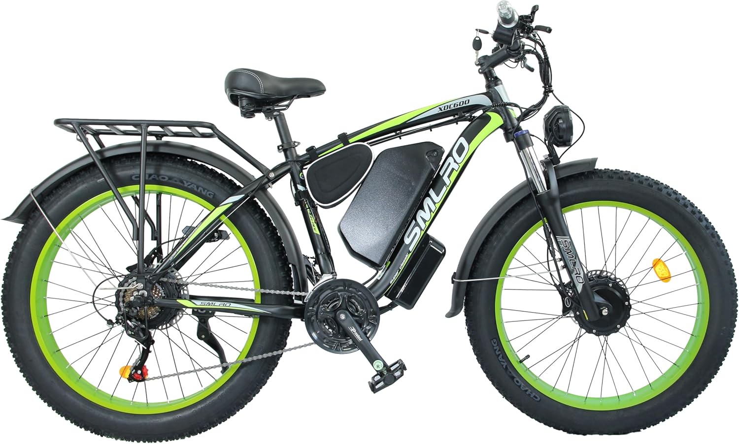 Electric Bike for Adults, 5000W Peak Dual Motor 60V/52V 25Ah/23Ah 20MPH AWD Ebike 21 Speed 26" Fat Tire MTB Hydraulic Disc Brake