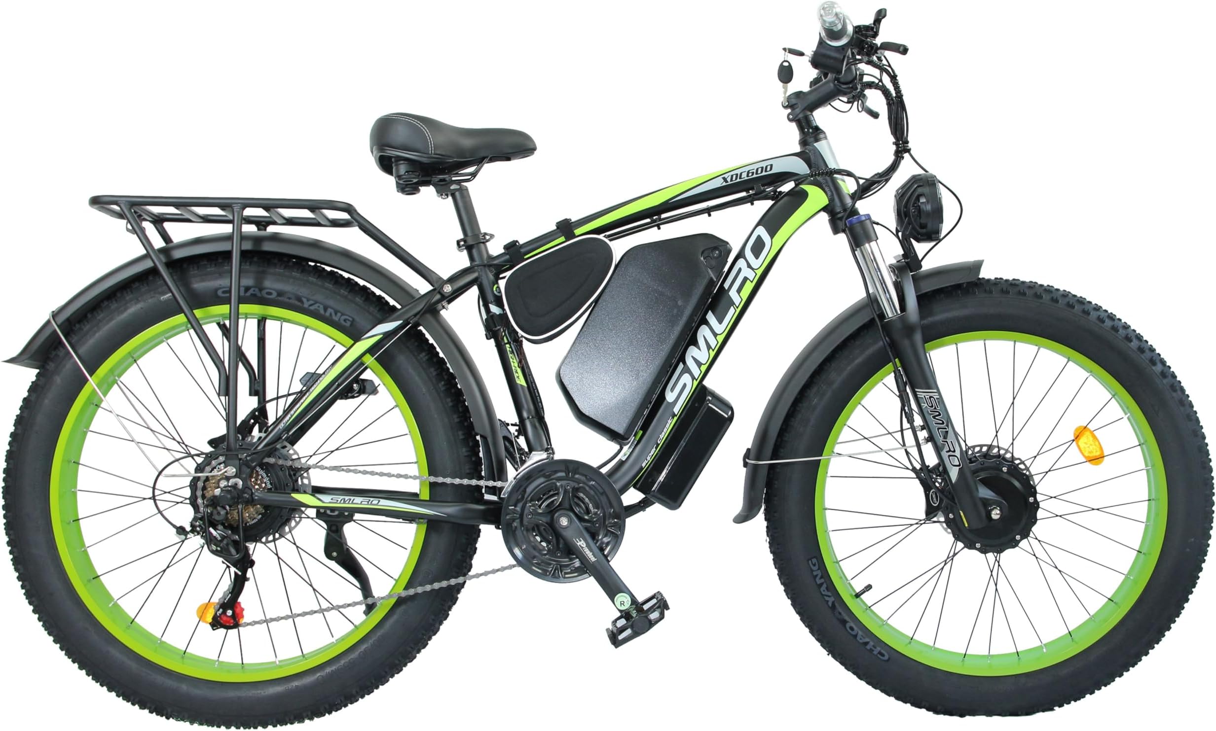 Electric Bike for Adults, 5000W Peak Dual Motor 60V/52V 25Ah/23Ah 20MPH AWD Ebike 21 Speed 26" Fat Tire MTB Hydraulic Disc Brake