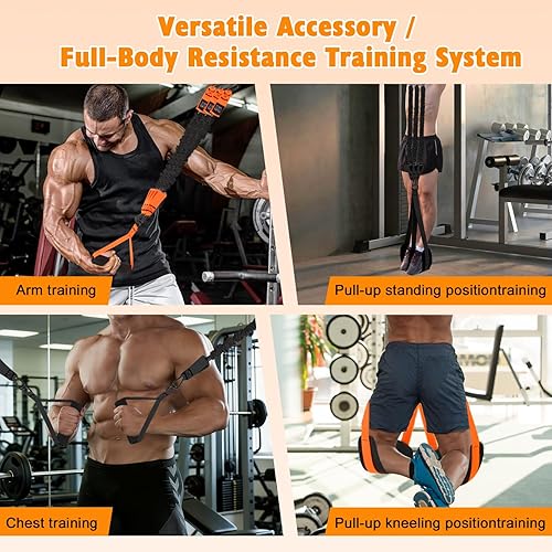 Miniatura 7 de Juego de bandas de asistencia para dominadas, 3 bandas de resistencia de barra de dominadas, peso y altura ajustable, equipo de entrenamiento con