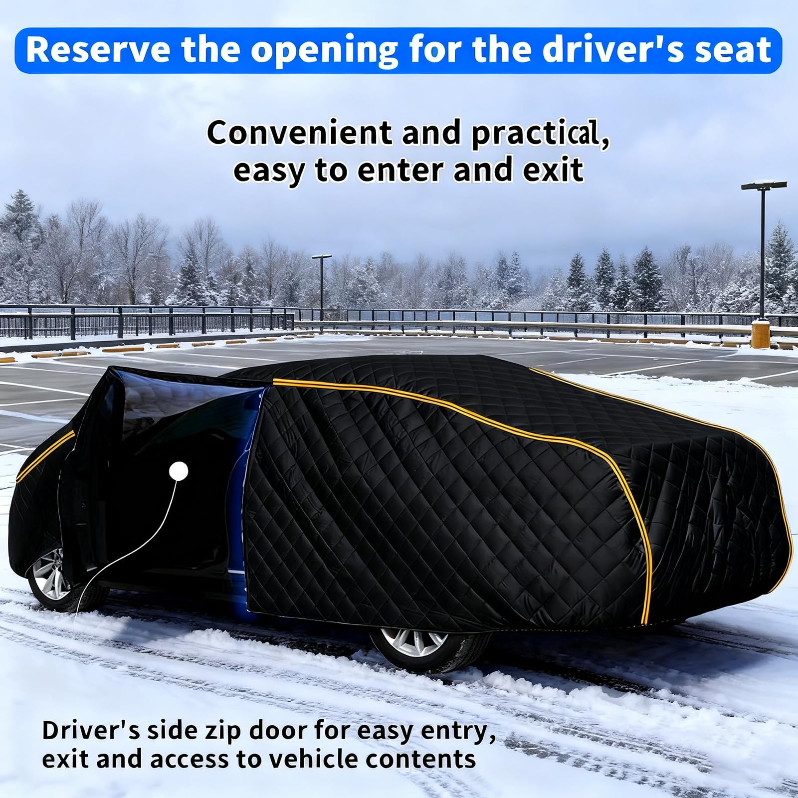 Funda Auto para Peugeot 207 5-Door Hatchback 2009-2014,Anti-Granizo Cubierta Auto Algodón Espesado, Impermeable Anti-UV Resistente Al Polvo Nieve Rasguño con Puerta Cremallera
