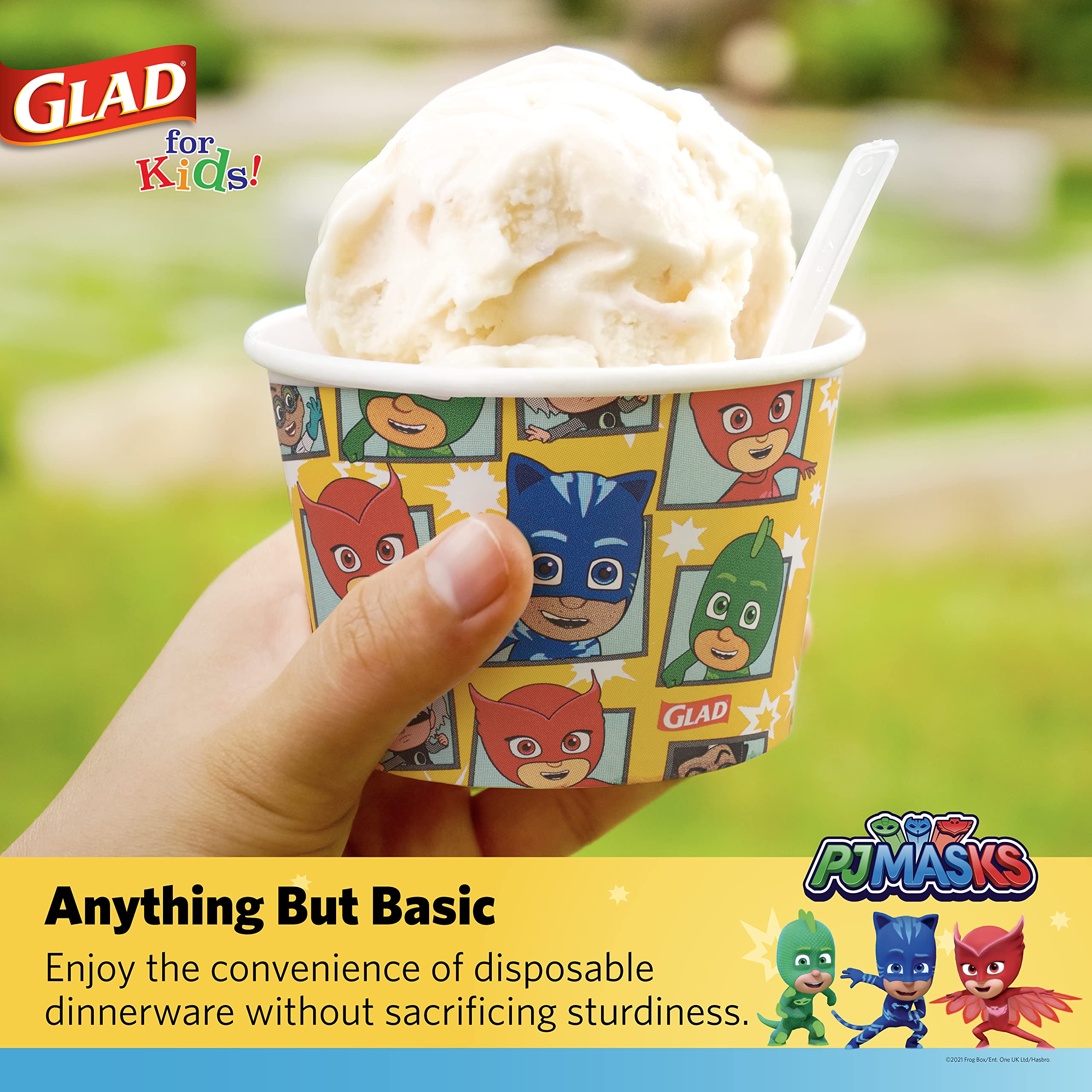Glad For Kids 12 Oz PJ Masks Comics Paper Snack Bowls