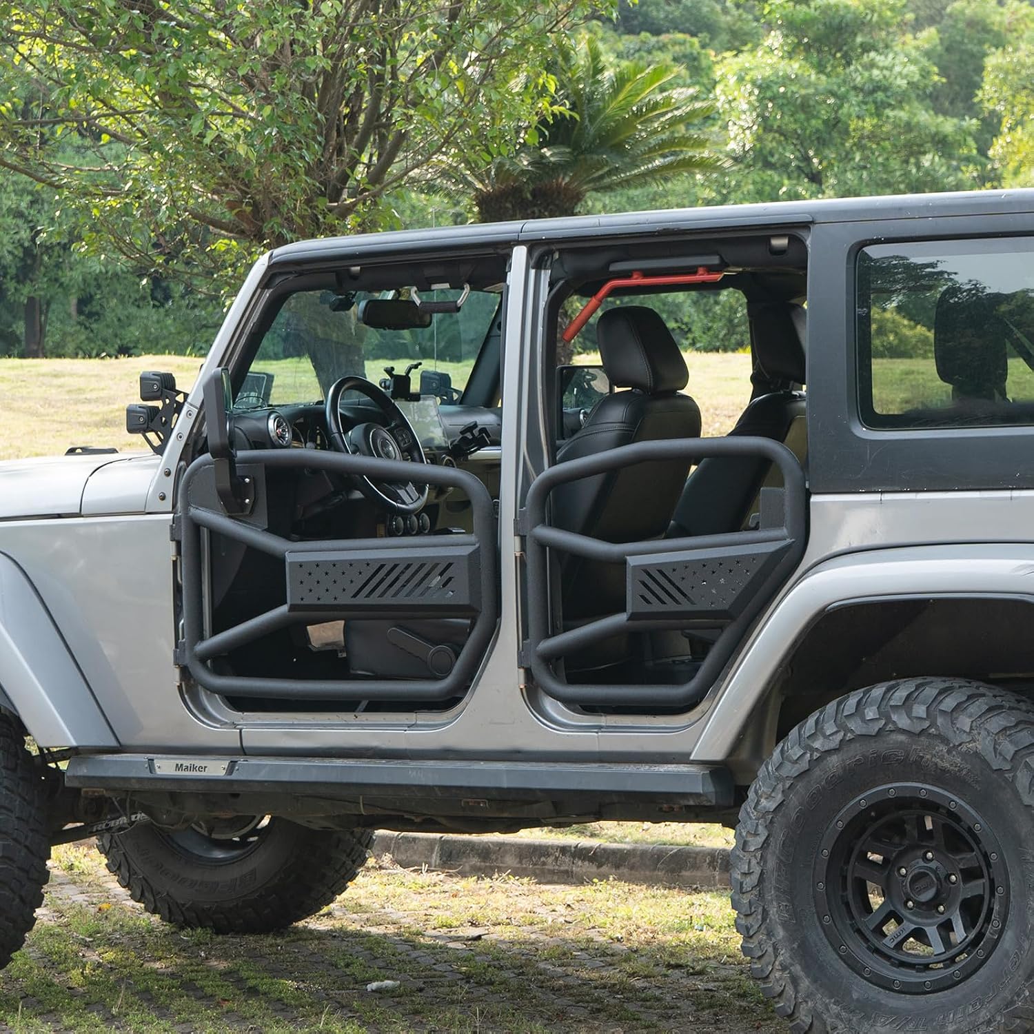 Tube Door Half Doors Tubular Doors with Mirror for 2007-2018 Jeep Wrangler JK 4 Door