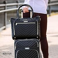 Vista 8 de Kenneth Cole REACTION Chelsea Quilted Chevron 15" Laptop & Tablet Business Tote with Removable Shoulder Strap Negro