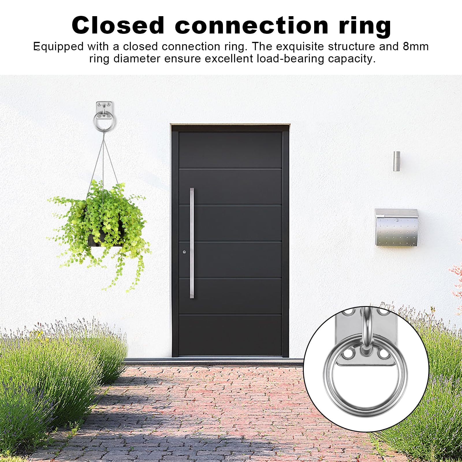 PARFCO Oogplaat van roestvrij staal, 4 stuks, 304 roestvrij staal, oogplaat met ring, 5 mm oogje, vierkante connectoren paard, met schroeven en spreidbuis voor houten palen, massieve wanden, plafonds PARFCO Oogplaat van roestvrij staal, 4 stuks, 304 roestvrij staal, oogplaat met ring, 5 mm oogje, vierkante connectoren paard, met schroeven en spreidbuis voor houten palen, massieve wanden, plafonds