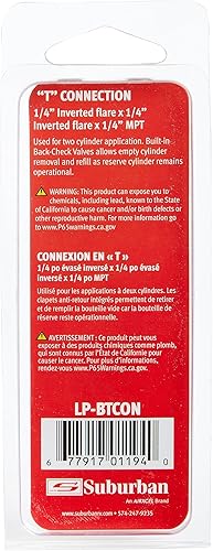 Miniatura 3 de Suburban Conexión LP-BTCON T: ideal para conectar múltiples tanques de propano a un sistema de RV