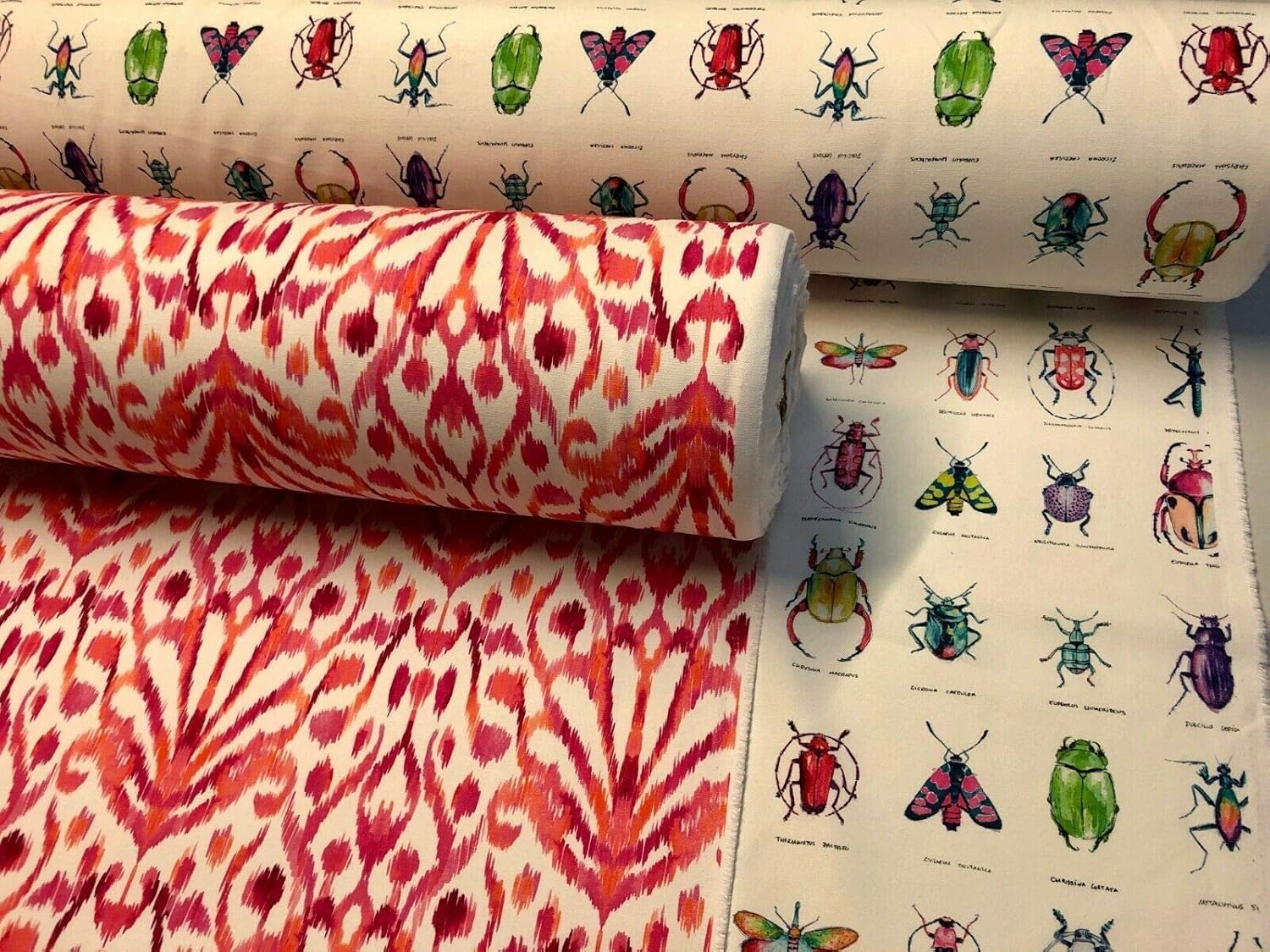 Tissu floral damassé rose Ikat géométrique cachemire en coton pour rideaux, coussins, décoration d'intérieur, 140 cm de large (2 mètres)