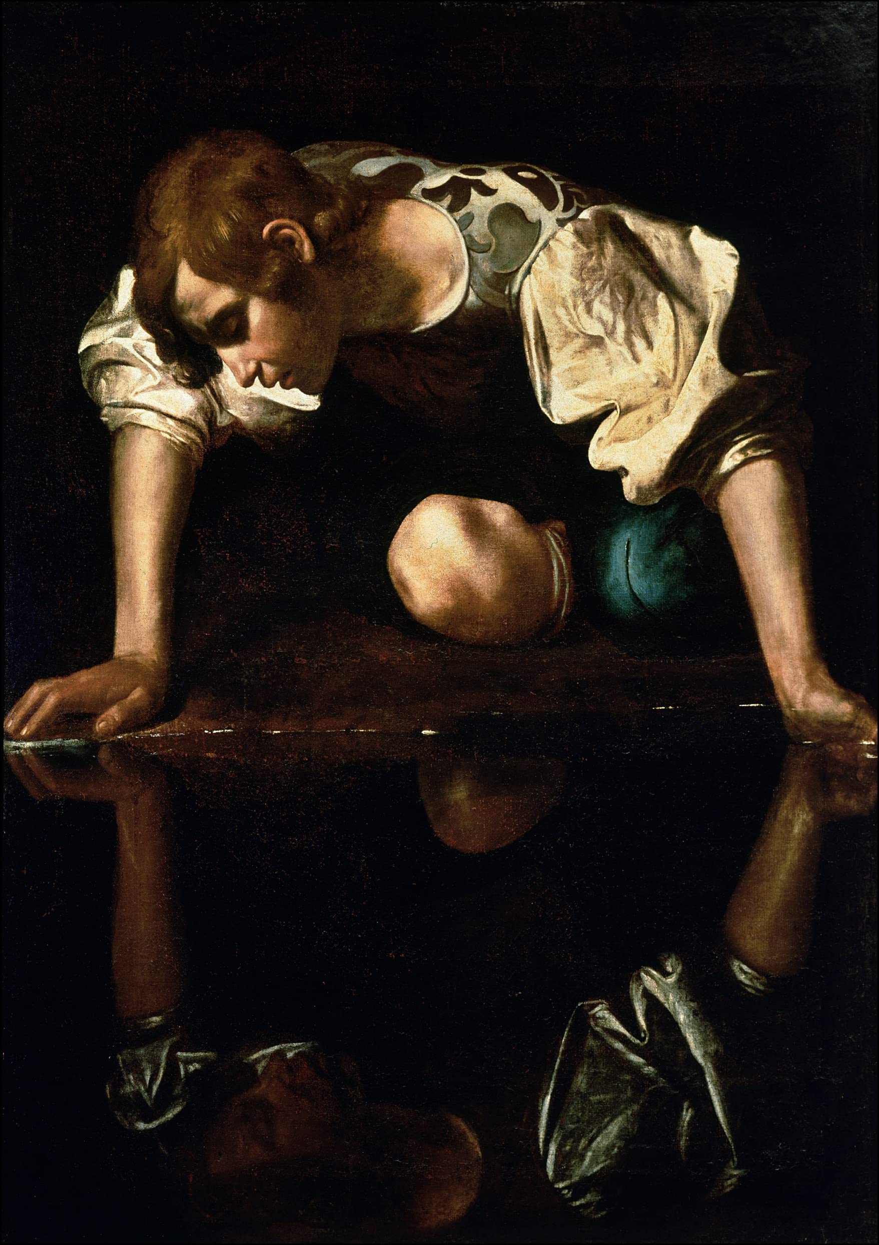 Canvasartshop Unframed -Caravaggio, Narcissus- Premium Wall Art Framed Picture Prints - 3 Colours - 4 Sizes (, A2)