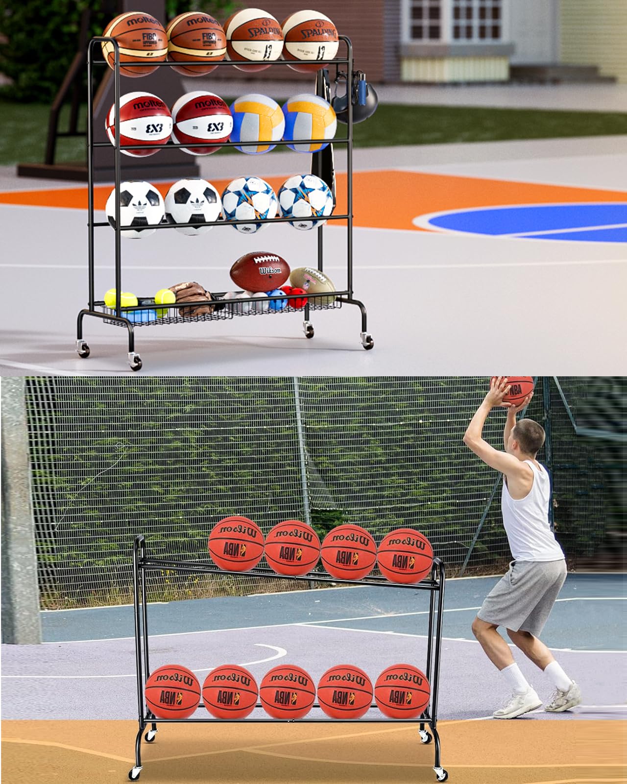 Basketball Rack & Tilt Basketball Training Rack Bundle
