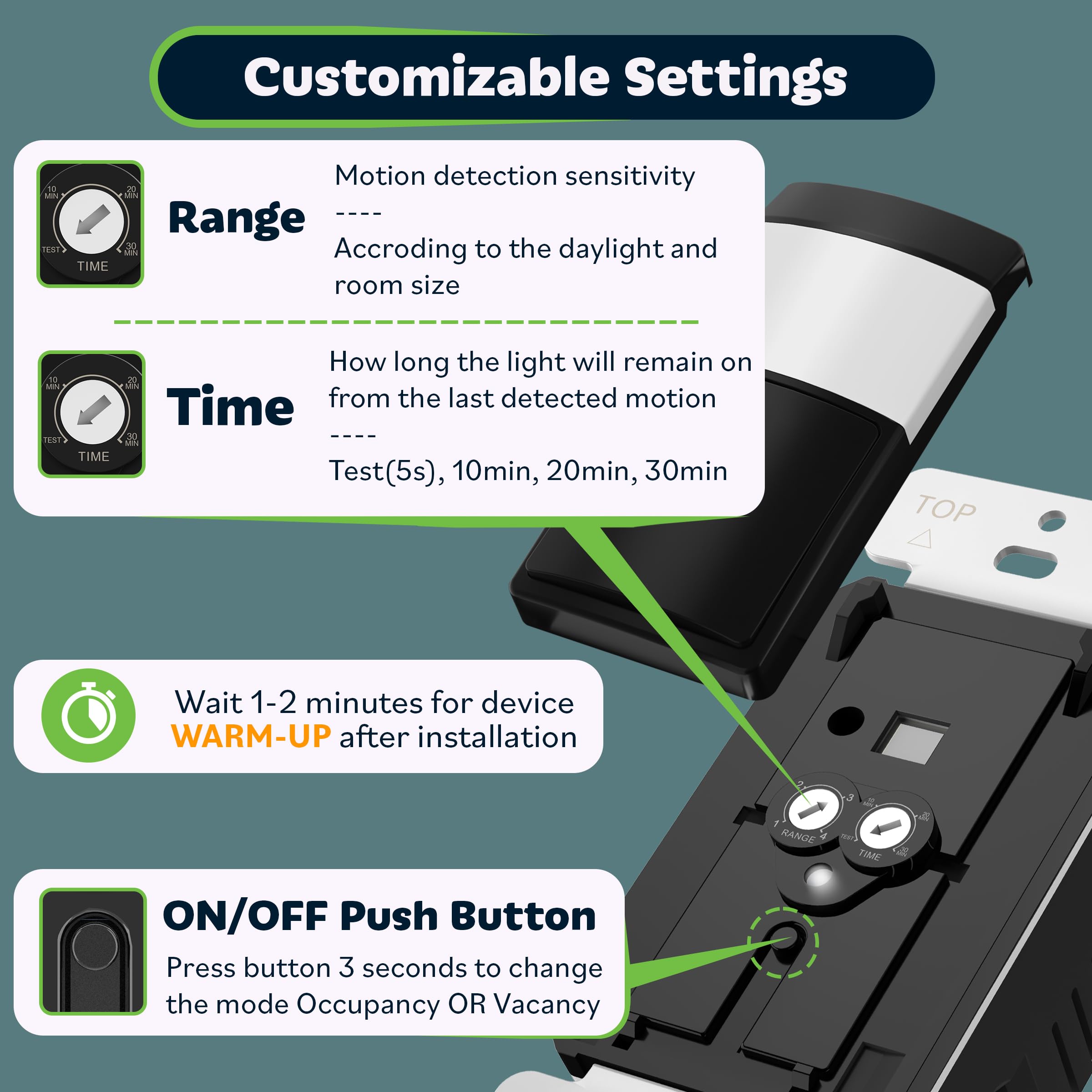 Snapklik.com : PIR Motion Sensor Light Switch, Occupancy & Vacancy ...