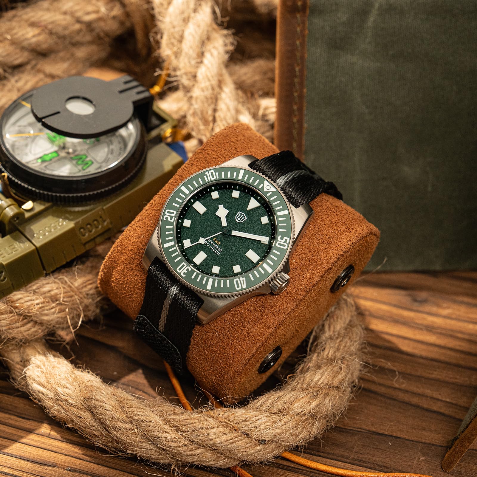 watchdives EXD zegarek do nurkowania 40 mm, tytan, Japonia VH31, mechanizm kwarcowy, szkło szafirowe, zegarek na rękę, analogowy, świecący, wodoszczelny zegarek dla mężczyzn