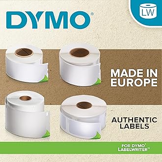 DYMO Authentic LabelWriter Small Multi-Purpose Labels | 13 mm x 25 mm | Self-Adhesive | Roll of 1000 | Easy-Peel Labels | for LabelWriter Label Makers | Made in Europe