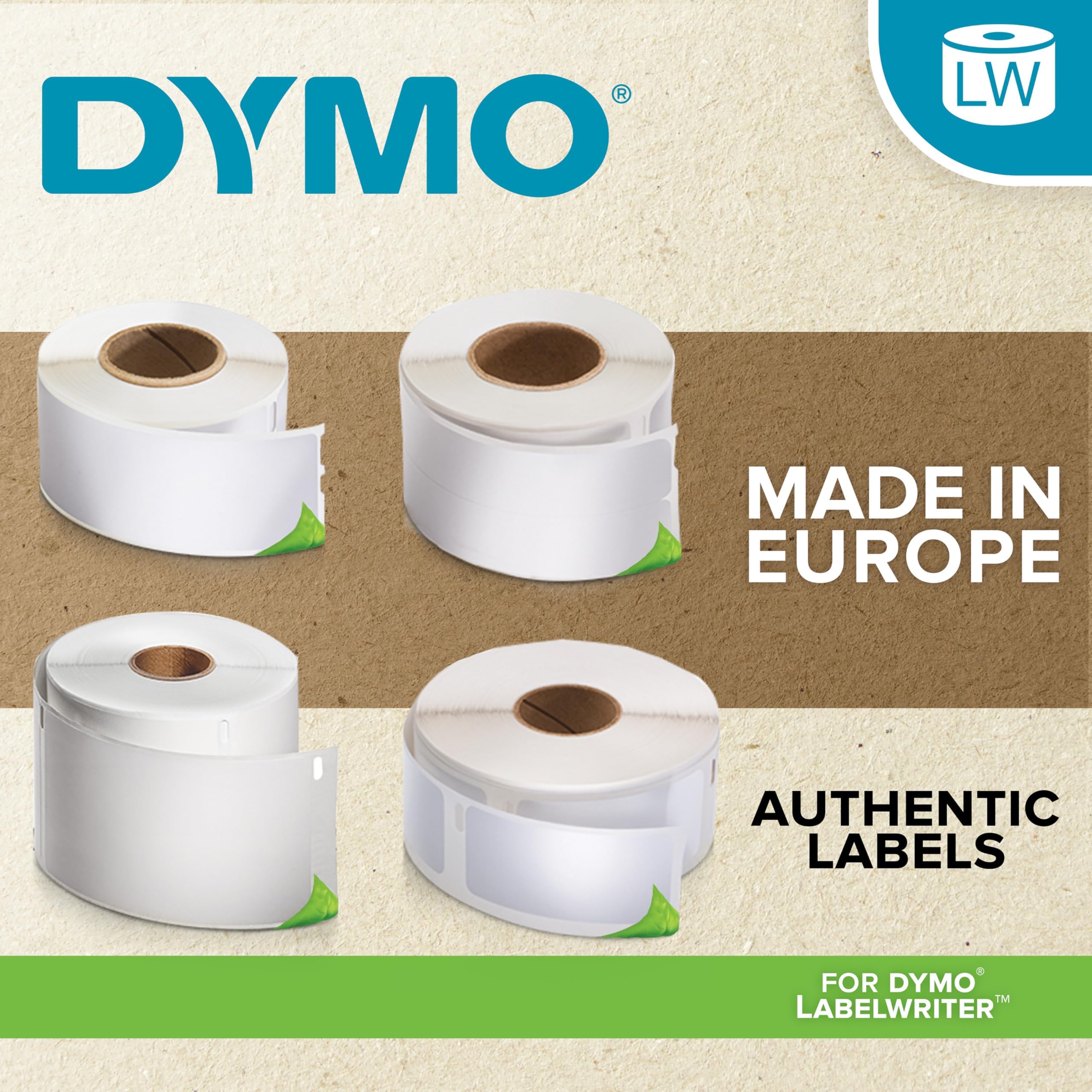 DYMO Authentic LabelWriter Small Multi-Purpose Labels | 13 mm x 25 mm | Self-Adhesive | Roll of 1000 | Easy-Peel Labels | for LabelWriter Label Makers | Made in Europe