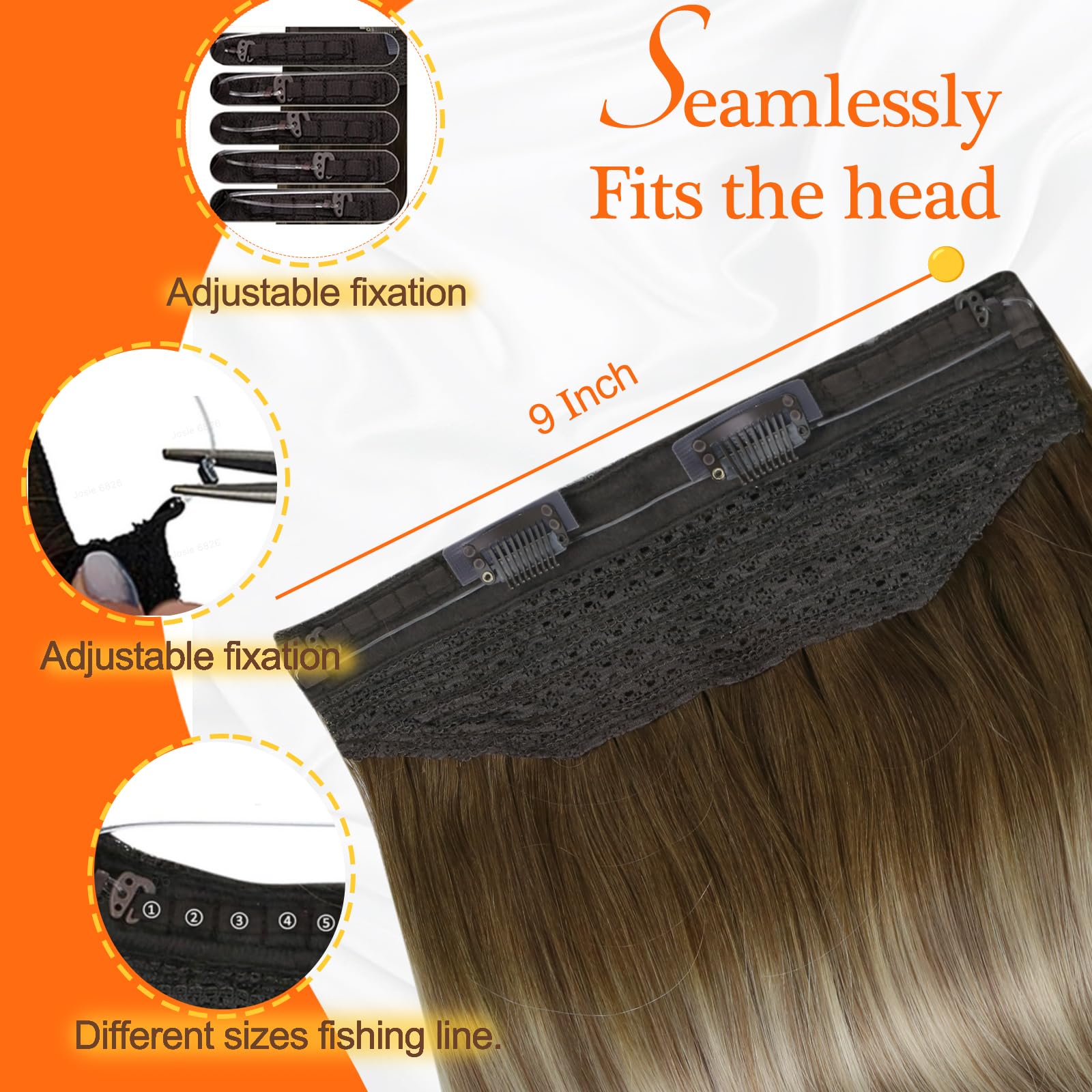 20 Inch Human Hair Extensions Clip In Wire Secret Hairpiece 90g Buy 20 Inch Clip-In Remy Human Hair Extensions | Superhairpieces main image 4