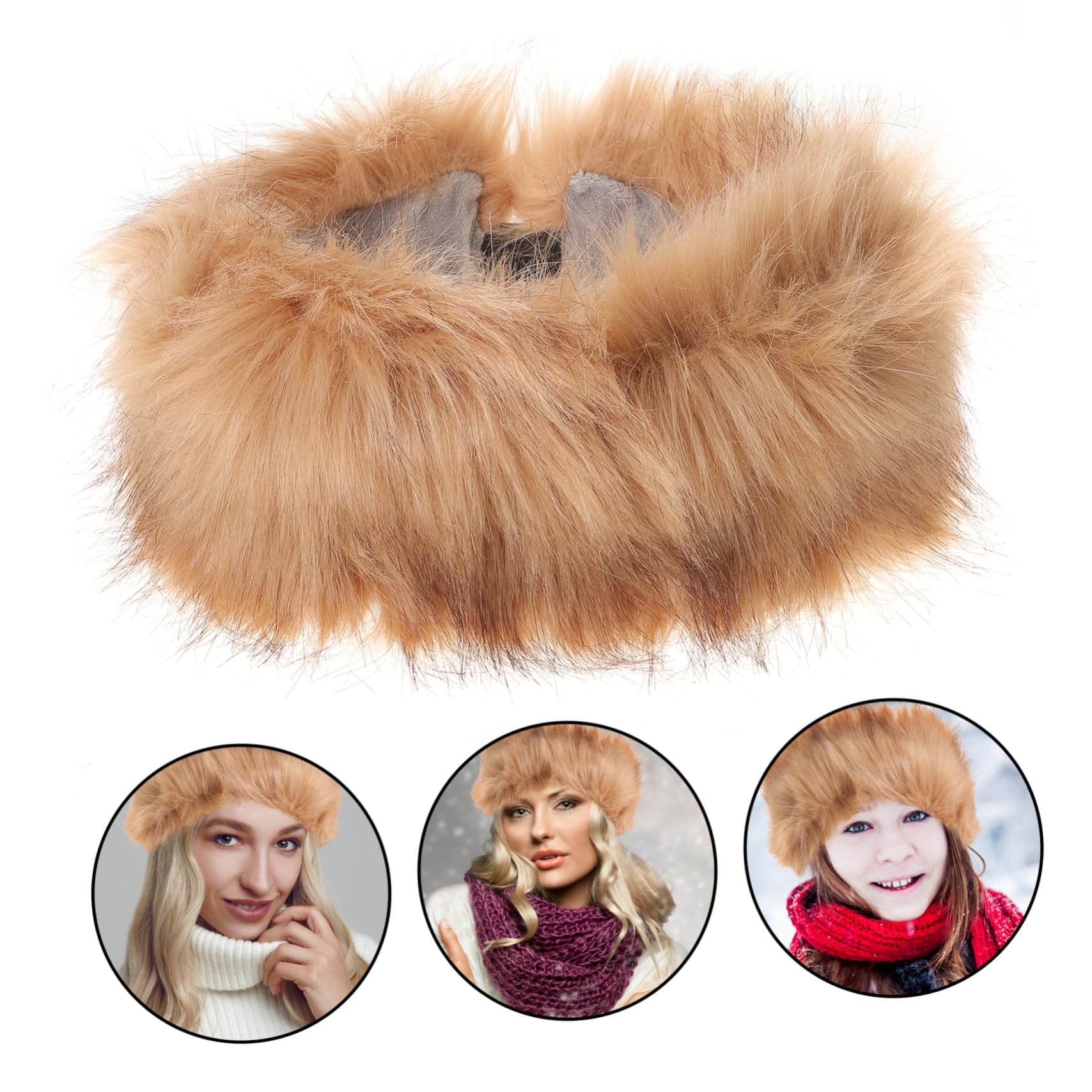 SOIMISS 4pièces Bandeau Fausse Pour Femmes Chaud Et Confortable Accessoire Élégant Pour Hiver Pour Compléter Vos Styles De Vêtements