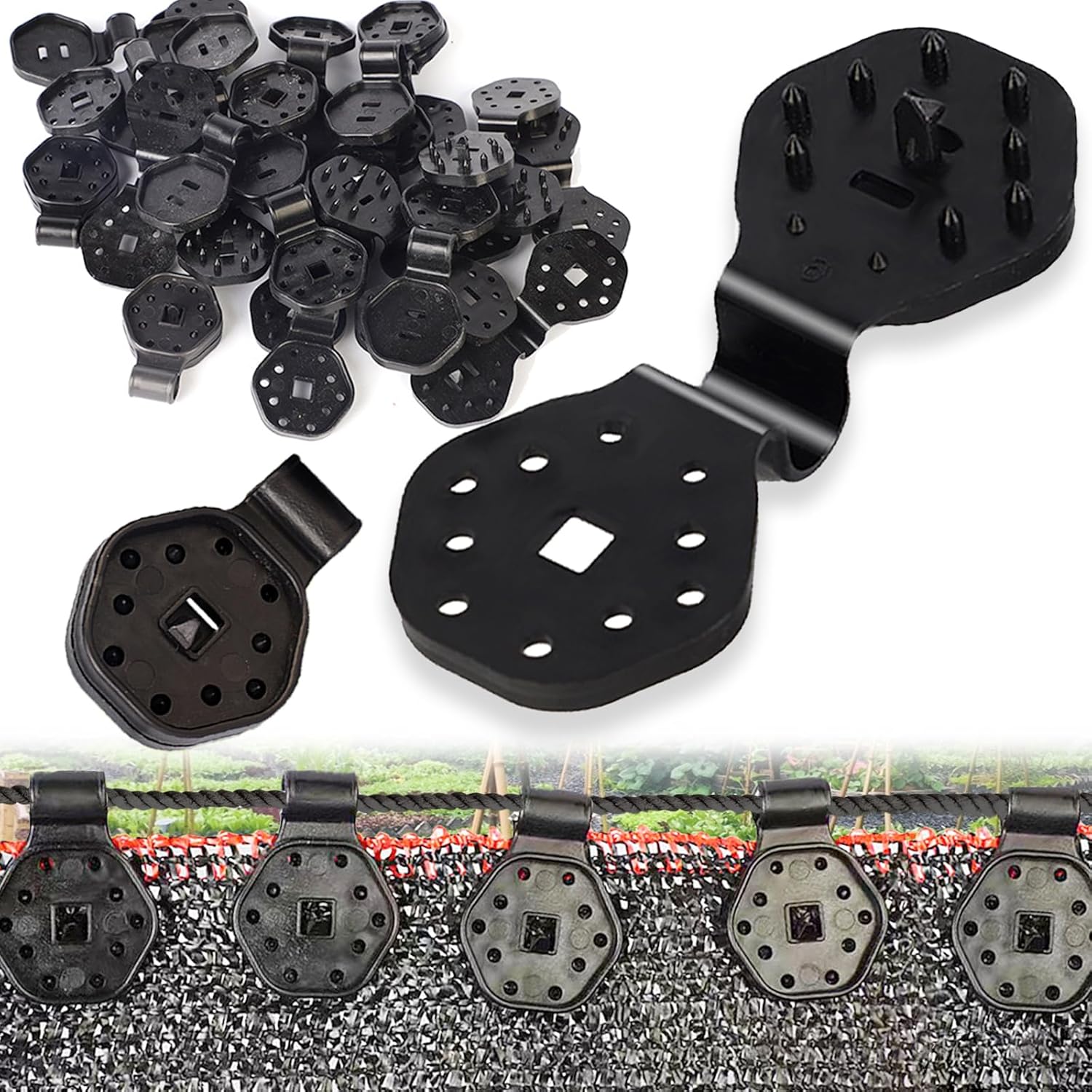 Shade Cloth Clips, 50 PCS New Shade Cloth Heavy Duty Lock