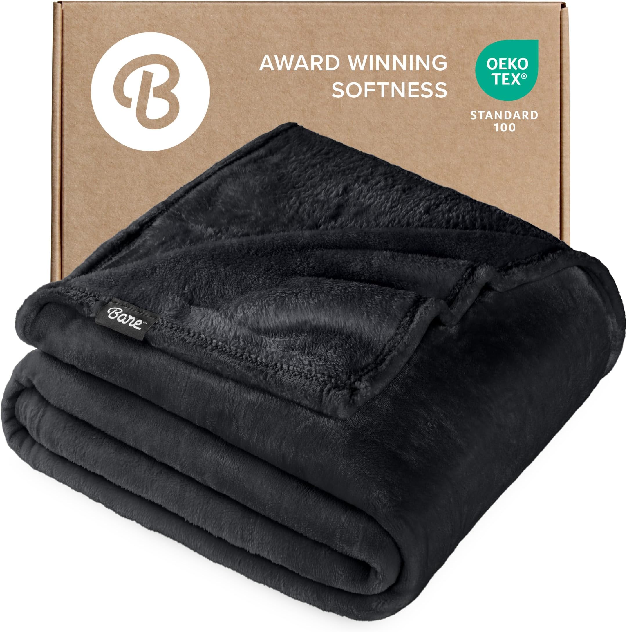 Fleece Blanket - Twin/Twin Extra Long - Ultra-Soft Lightweight for Bed, Sofa, and Couch - Luxury Microplush - Cozy Warm Blanket (Twin/Twin XL, Black)