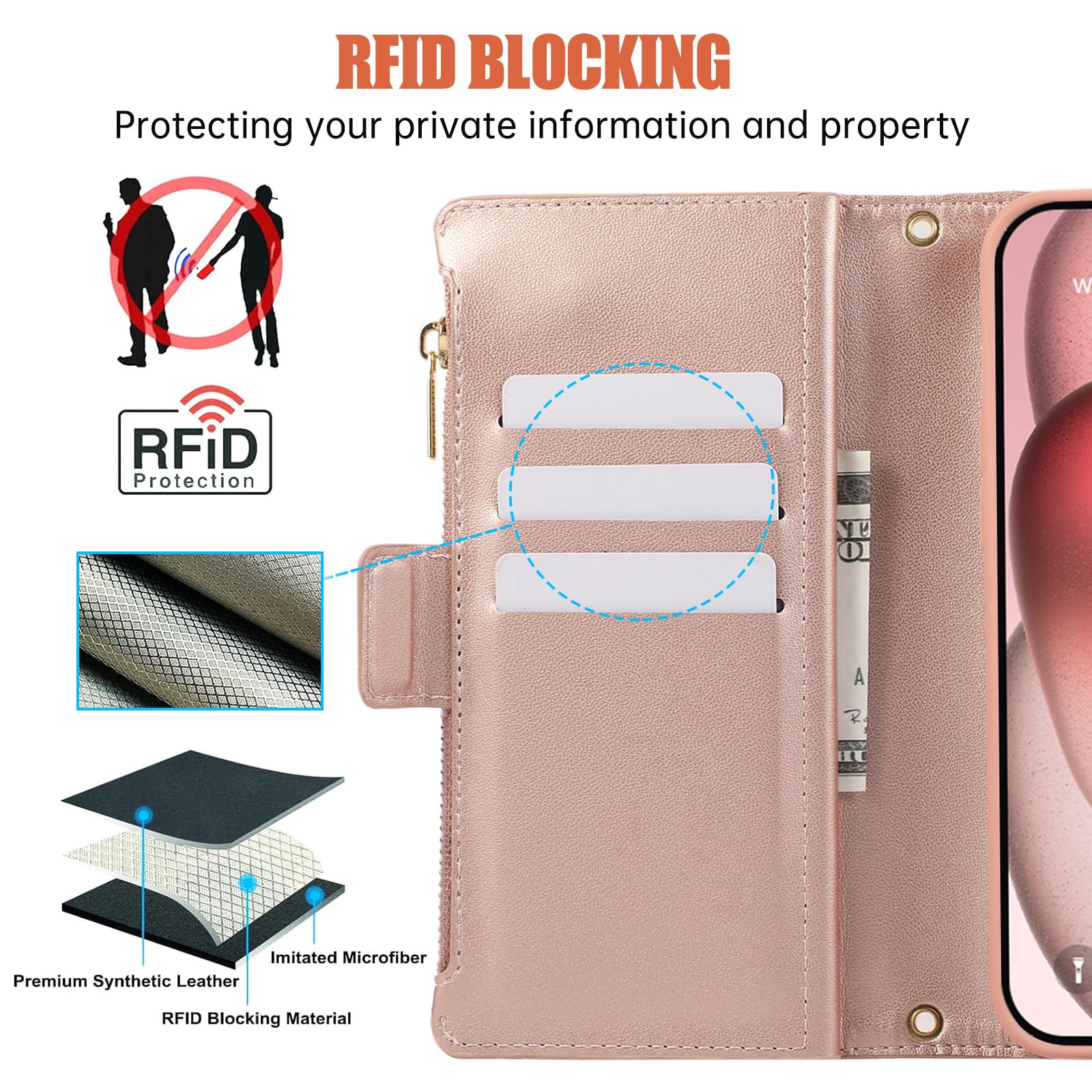 Hülle Für iPhone 16 Pro Max/16 Pro/16 Plus/16, Abnehmbare Leder Schutzhülle Brieftasche Magnetisches Handschlaufe Schultergurt Handytasche,Braun,16 Plus