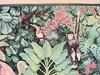 Vista 6 de Seabrook Designs Jungle Wild Animals - Rollo de borde de pared prepegado