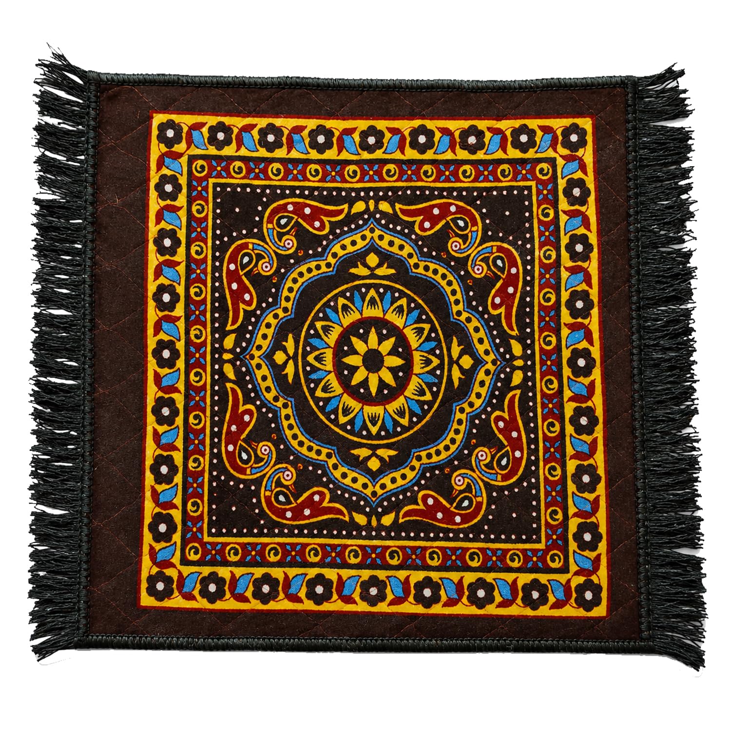 Traditional Pooja Carpet - Soft Velvet Prayer Mat -14 Traditional Pooja Carpet - Soft Velvet Prayer Mat -14