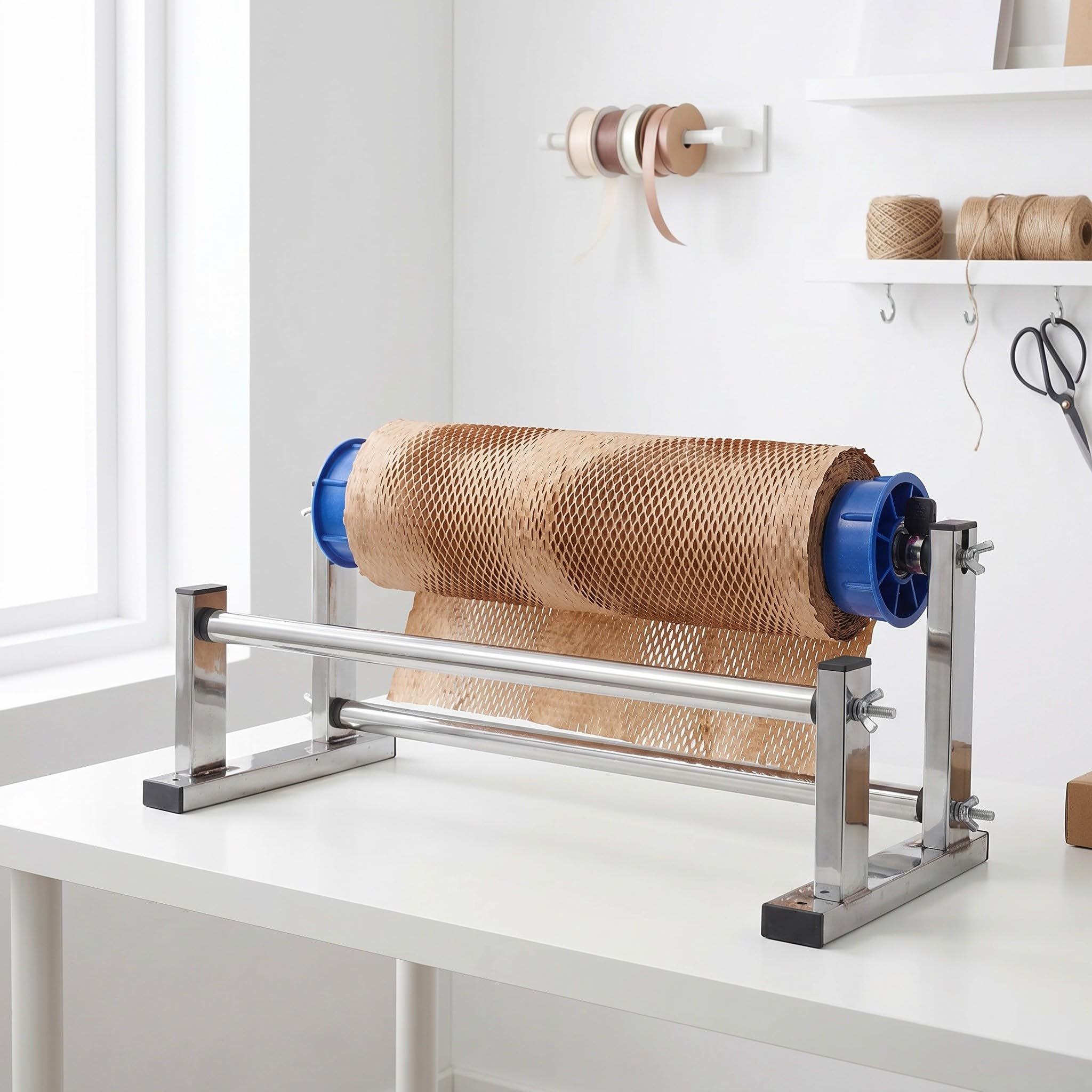 Operitacx Dispenser per pellicola estensibile, supporto per avvolgimento, strumento di imballaggio per magazzino per la distribuzione di pellicola termoretraibile e trasparente, regolabile per rotoli