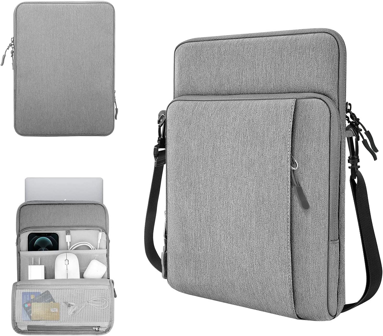 - Tipple 14 inch Laptop Sleeve Bag, with Detachual Shoulder Straps Computer Cover Accessories Pocket, Portable Case Compatible for MacBook Air/Pro, Dell, HP, Acer, Asus, Lenovo -Denim Grey