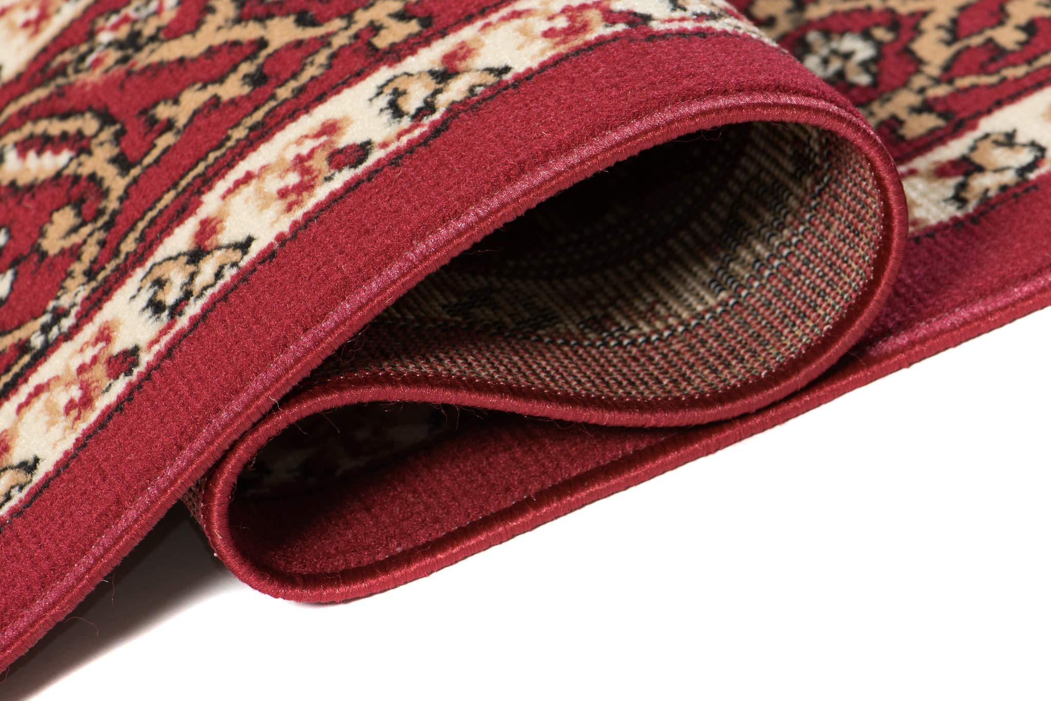 Carpeto Grand Tapis Couloir 200x300cm Rouge Classique Traditionnel Doux | Tapis pour Entrée Cuisine Bureau Salon Chambre Salle à Manger Chauffage au Sol Facile D'entretien Résistant aux Détergents
