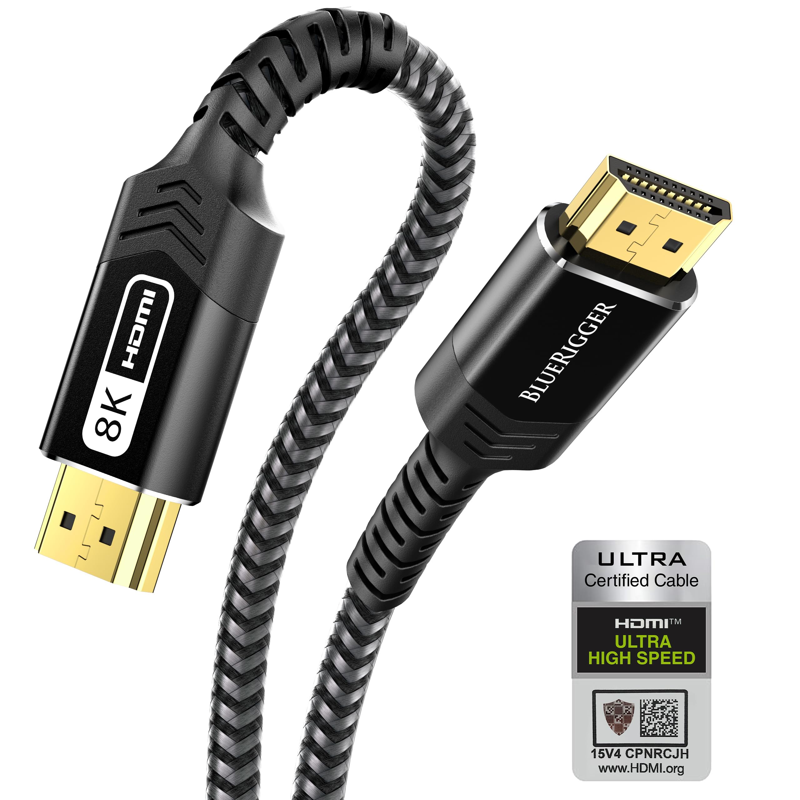 BlueRigger Ultra Series 8K HDMI to HDMI Cable with 48Gbps Speed, (6.6 