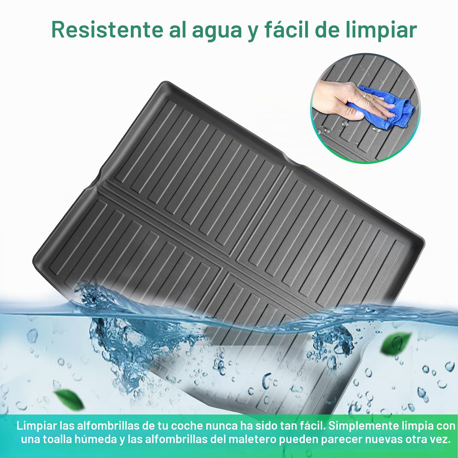 GAFAT Compatible con Ford Kugα 3 III ST Line X 2020-2024 2025 2026 Alfombrillas para Maletero, Fácil de Plegar, Kugα MK3 Hybird PHEV Alfombras Goma TPE Todo de Clima, Originale Escaneo 3D Borde Alto