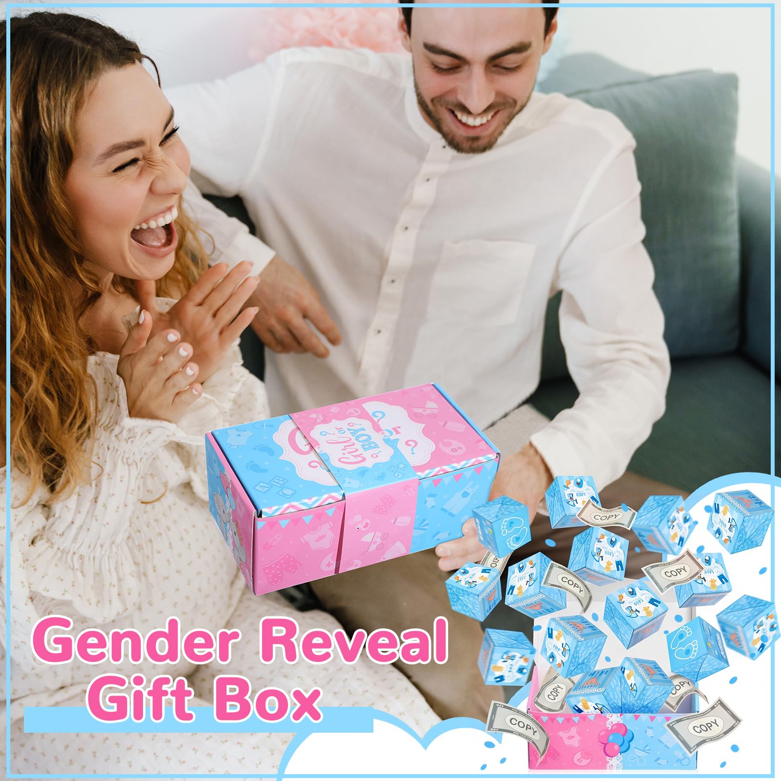 Amazon.com: Tenceur 14 Pcs Gender Reveal Exploding Gift Box Boy or