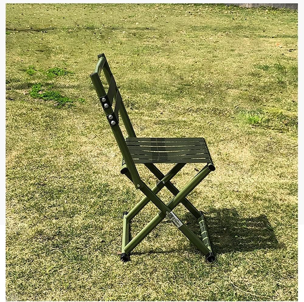 Folding Back Chair Portable and Durable Metal Construction Home and Outdoor Use Green Color
