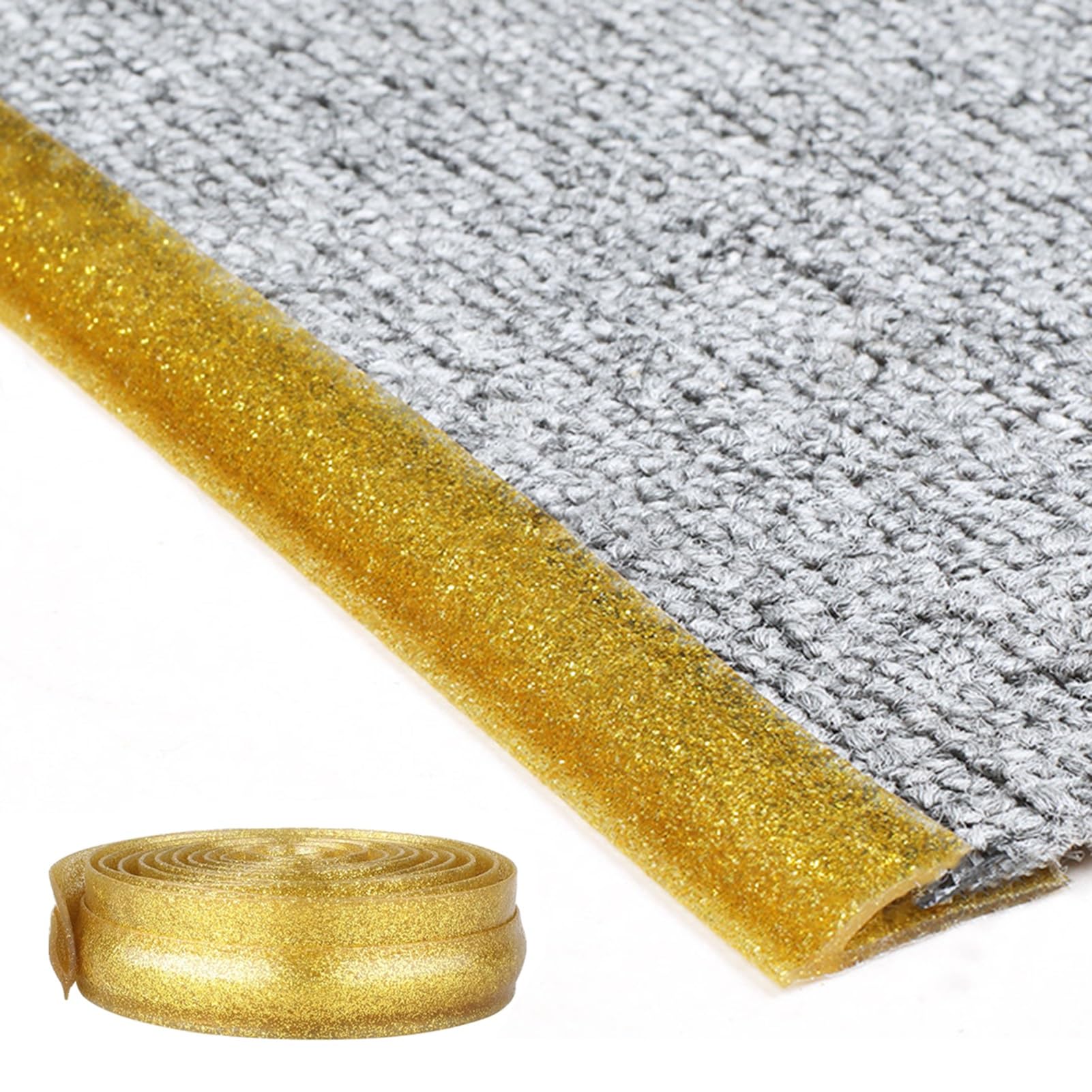 Tira de umbral de PVC para transición de alfombras y Pisos, Tiras divisorias para unir alfombras Que se Pueden Cortar, Tira de conexión Segura para Pisos con Bordes de al,Gold-6m(19.7ft)