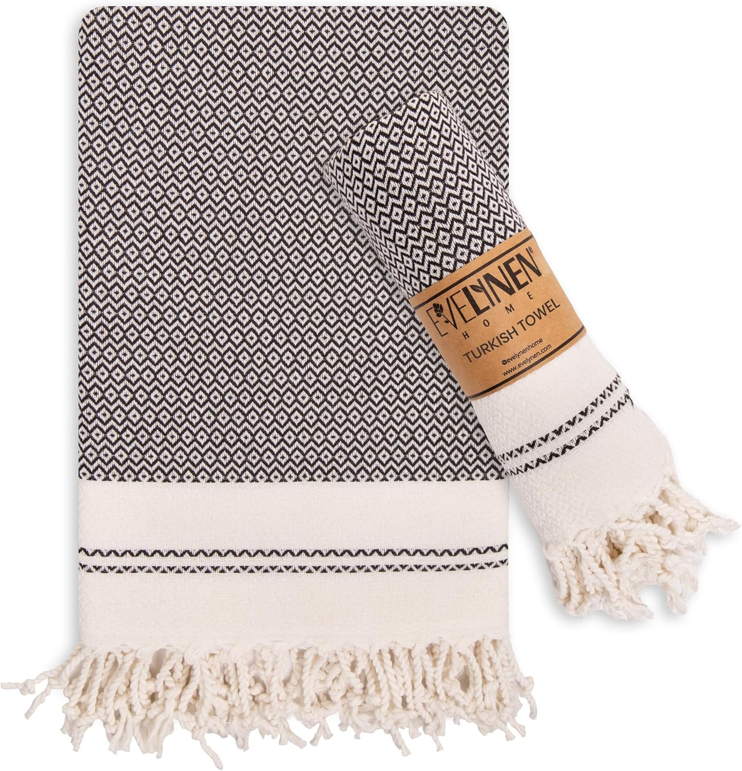 Evelynen Turkish Hand Towels for Bathroom & Kitchen Towels Decorative Set of 2 | Bo...