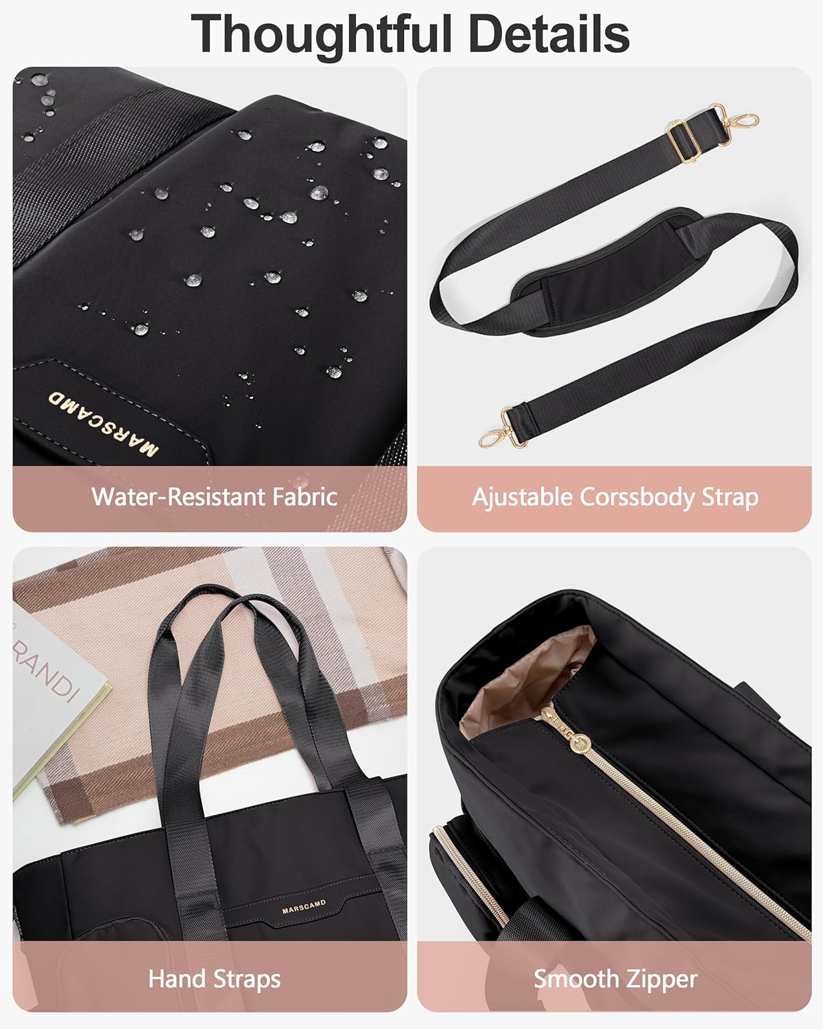 Work Tote Bag for 15.6" Laptop, Large Teacher Bag with Multi Pockets, Crossbody Nurse Utility Purse with for Women - Image 6