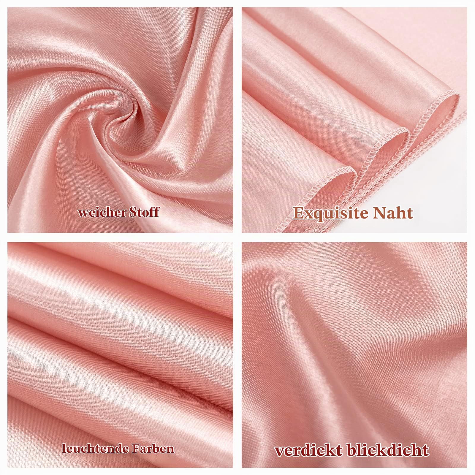 Teruntrue 50 Stück Rose Gold Satin Stuhlschärpen Stuhl Dekorative Schleife Entworfene Stuhlabdeckung Stuhlschärpen für Hochzeitsempfang Party Hotel Zuhause Küche Dekoration (Rose Gold)