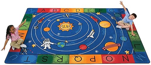 Carpets for Kids 5412 Milky Play Literacy - Alfombra rectangular multicolor de 8 pies 4 pulgadas x 11 pies 8 pulgadas para aula