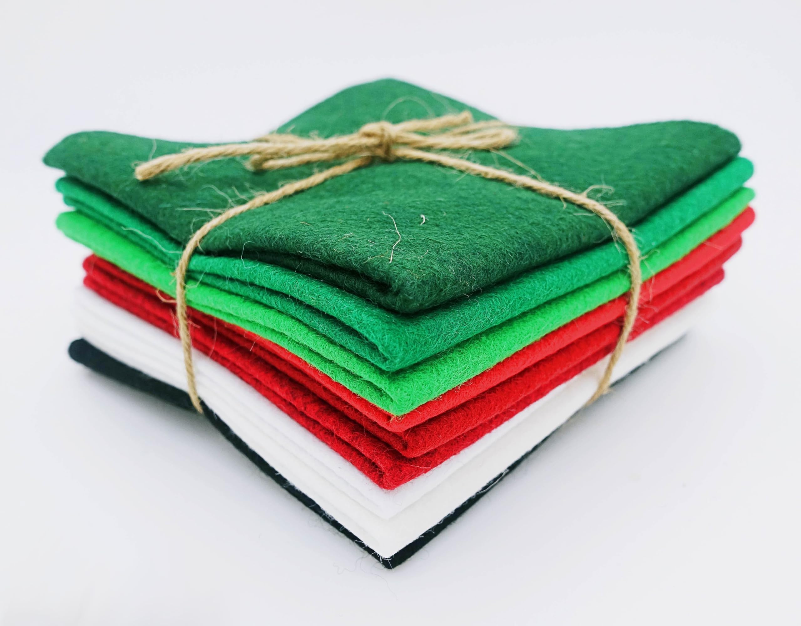 Wool Blend Craft Felt Square Colour Pack 9" / 22cm EN17 Standard 10 Pack (Traditional Christmas) โ image 1