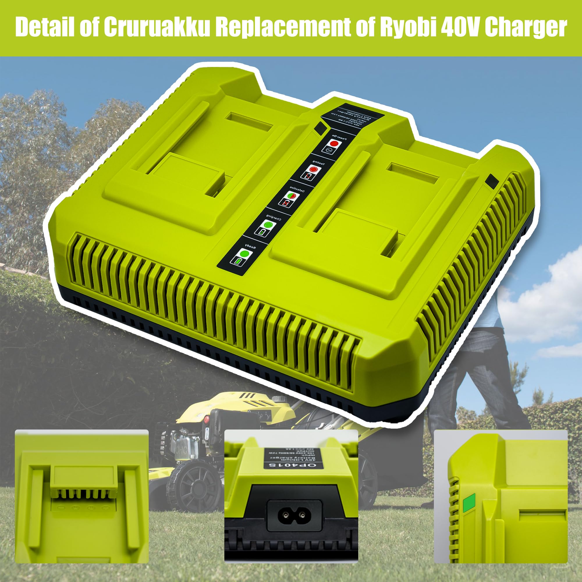 Cargador De 40 V Para Batería Ryobi De 40 V, OP406A OP404 OP401 Para Ryobi OP40602 OP40601 OP4050 OP40501 OP4050A OP4040 OP40401 OP4030 OP40301 OP401 4020444 OP4026 OP40261 Cargador