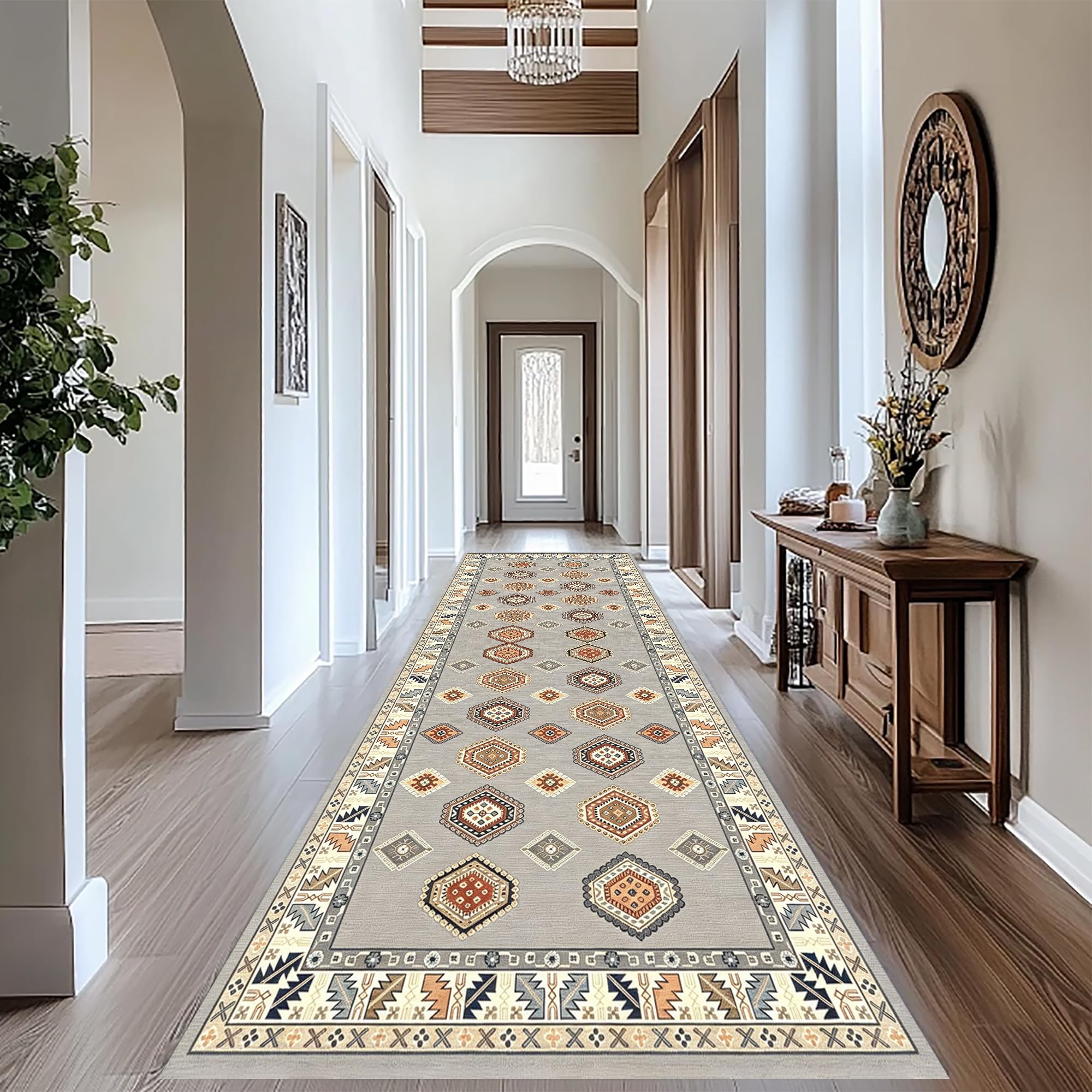 Długi chodnik do korytarza, antypoślizgowy, 70 x 400 cm, chodnik kuchenny do kuchni, nadaje się do prania, dywan na korytarz, dywan zatrzymujący brud, do wejścia, salonu, sypialni