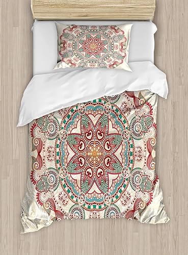 Miniatura 307 de Ambesonne Juego de funda de edredón de brújula, ilustración de mapa del mundo, marinero marítimo, equipo de vida monocromático, juego de ropa