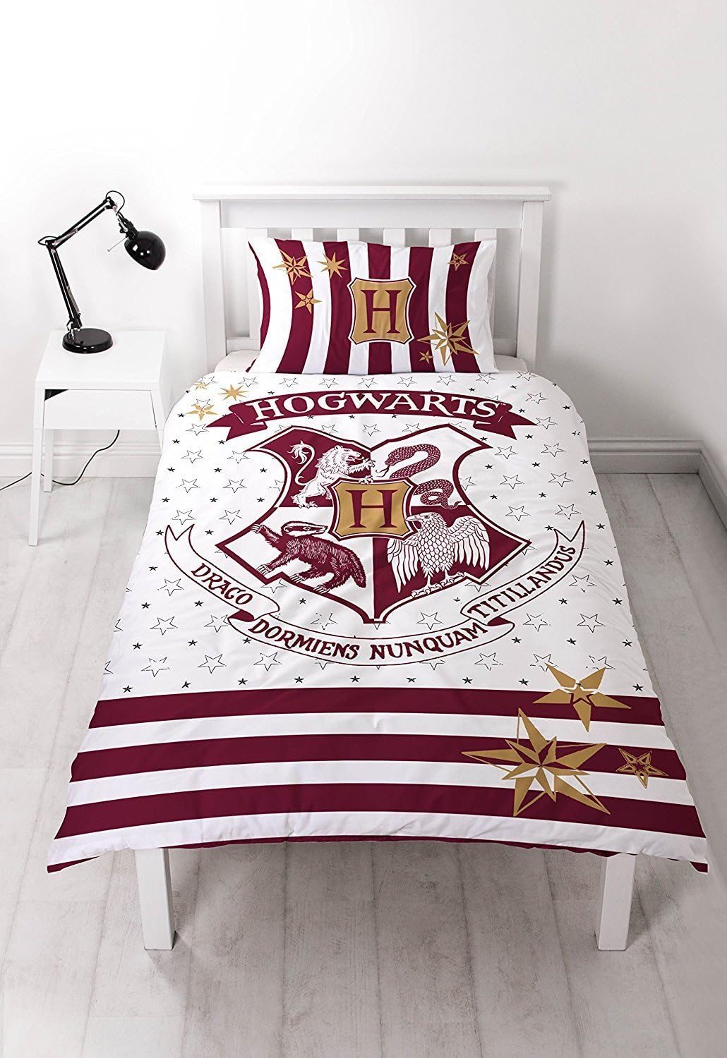 Harry Potter 'Muggles' Single Duvet Set Reversible Two Sided Hogwarts