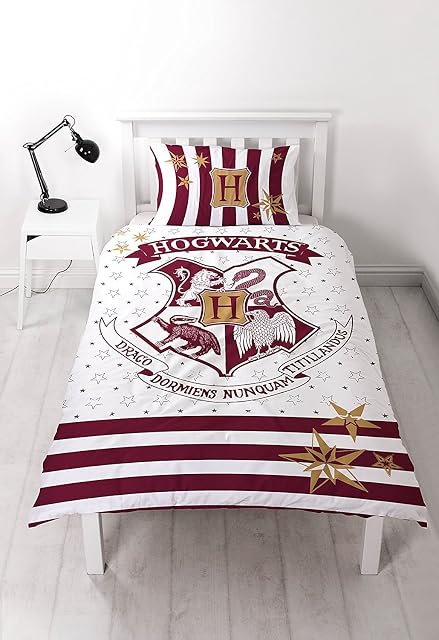 Harry Potter 'Muggles' Single Duvet Set  Reversible Two Sided Hogwarts Large Print Design