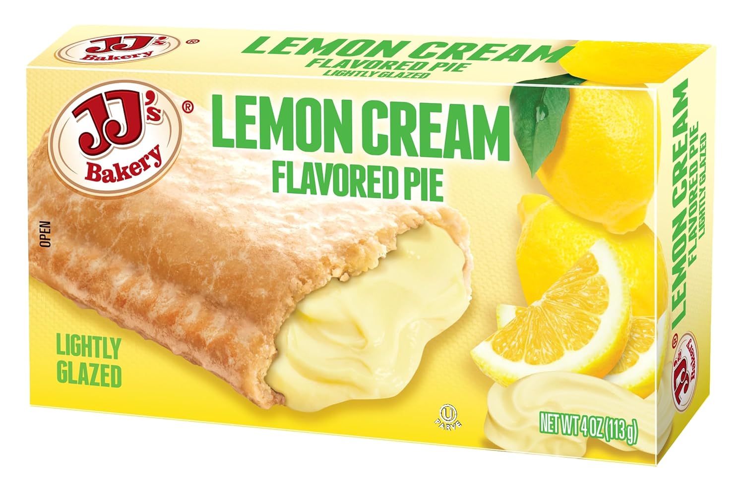 JJ's Bakery Lemon Cream Pie Snack Pies, Individual Dessert, Fresh-Baked, Nut-Free, Kosher Parve, 4 Oz Each (Pack of 12)