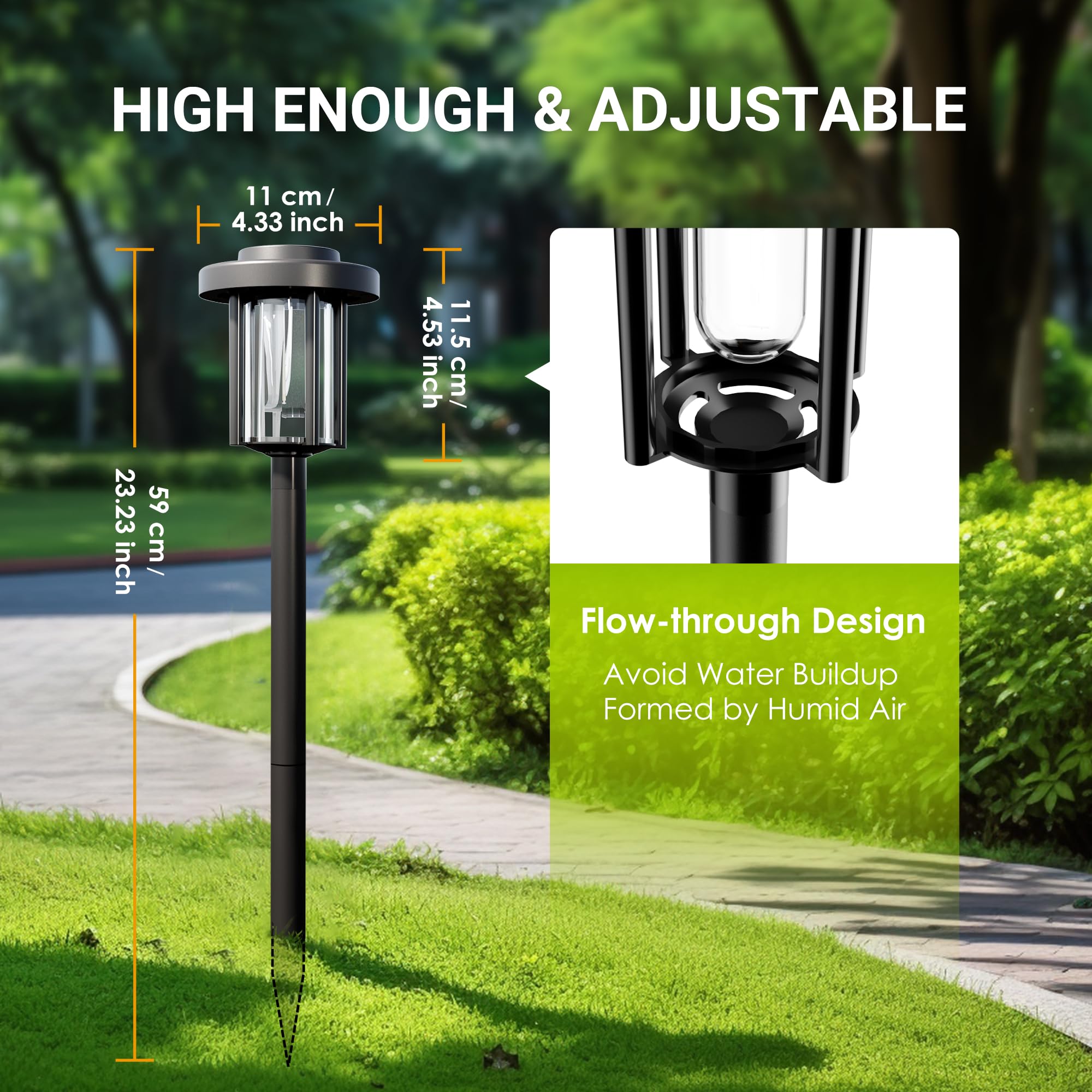 Solpex Lampy solarne do użytku na zewnątrz, 6 sztuk lamp solarnych LED, dekoracja ogrodowa, wodoodporne, zasilane energią słoneczną, oświetlenie drogi do ogrodu, na taras, krajobraz, chodnik, białe