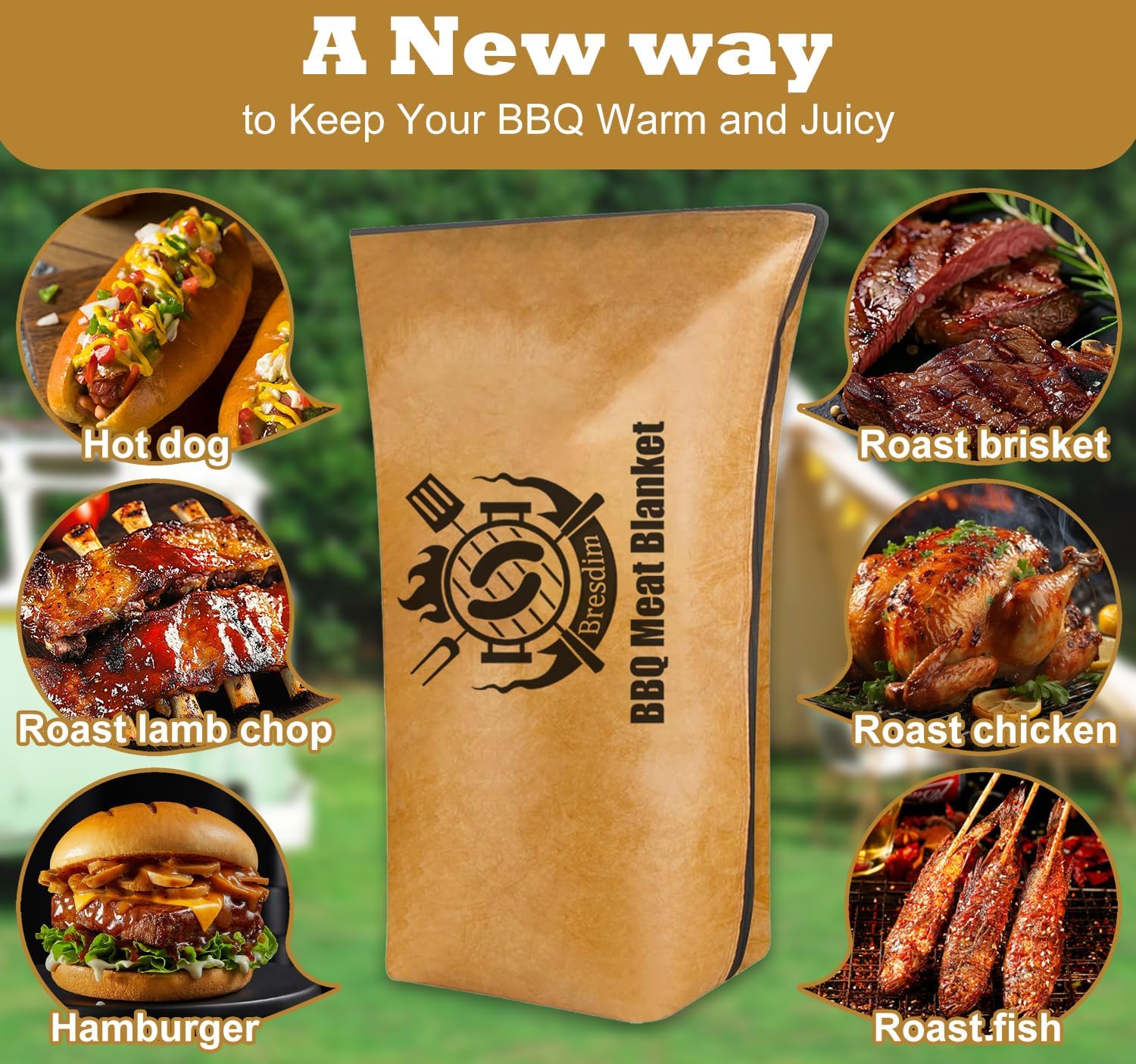 BBQ Blanket for Resting Meat,Smoker Meat Resting Blanket, 18 inch Reusable Grilling Meat Insulated Resting Bag with Wide Mouth for Large Pork Shoulders Brisket Turkeys,Gifts for Men - Image 6