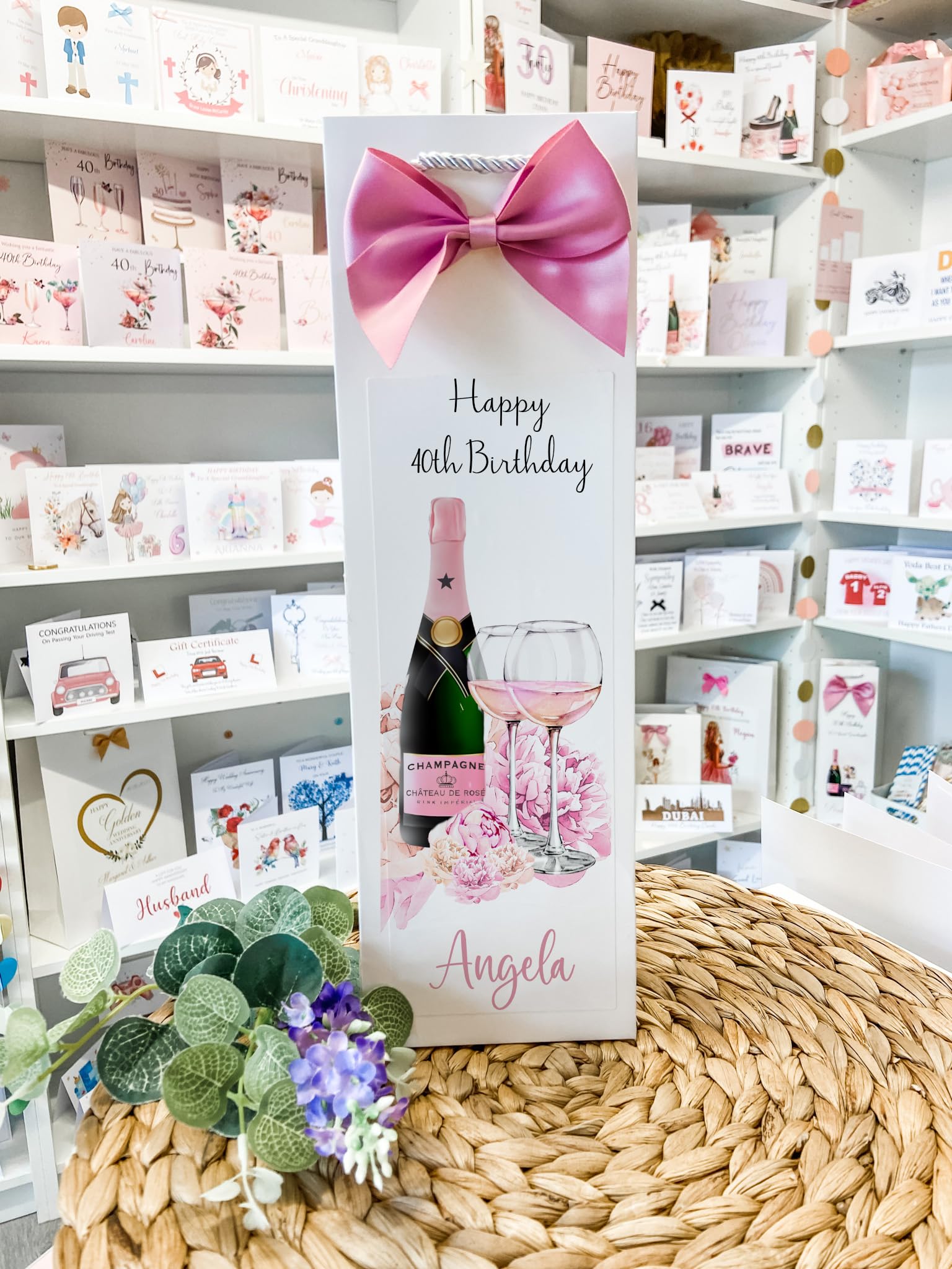 Personalised Birthday Gift Bag For Champagne Wine Bottle Presents
