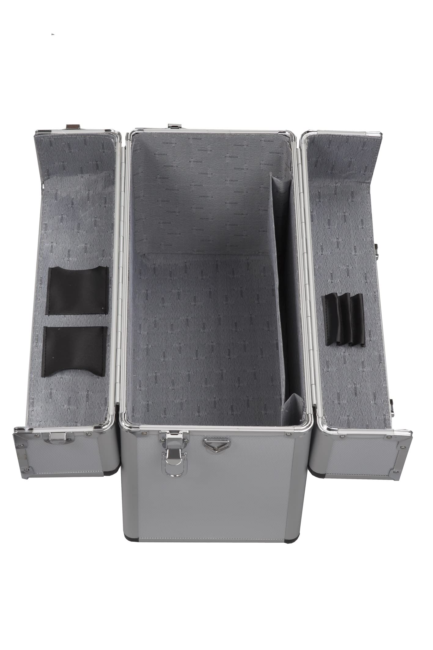 ALUTEC Pilotenkoffer (Aluminium Koffer, Innenmaße 435x340x1950 mm, ergonomischer Griff, mit Dokumentenfach, Stiftehalter, Fach für Visitenkarten, Deckel nach Oben öffnend) 61800