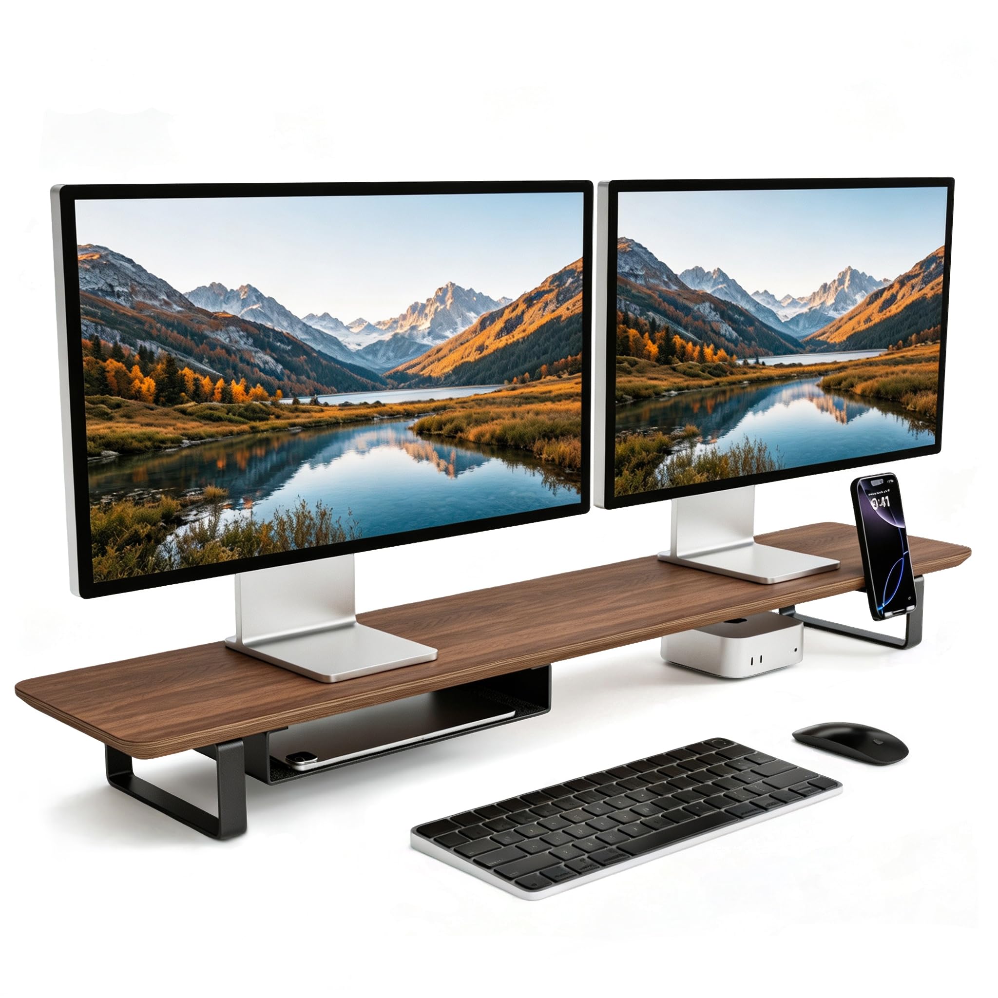 たけ ウォールナット　モニター台 Amazon.co.jp: Musowood モニター台 ウォールナット 木製 115cm 大型
